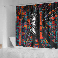 Chimamanda Ngozi Adichie Shower Curtain with Monochrome Portrait, The Danger of a Single Story Quote - Wonder Print Shop