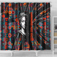 Chimamanda Ngozi Adichie Shower Curtain with Monochrome Portrait, The Danger of a Single Story Quote - Wonder Print Shop