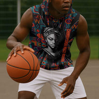 Chimamanda Ngozi Adichie Sleeveless Hoodie with Monochrome Portrait, The Danger of a Single Story Quote - Wonder Print Shop