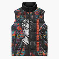 Chimamanda Ngozi Adichie Sleeveless Puffer Jacket with Monochrome Portrait, The Danger of a Single Story Quote - Wonder Print Shop