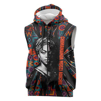 Chimamanda Ngozi Adichie Sleeveless Zip Hoodie with Monochrome Portrait, The Danger of a Single Story Quote - Wonder Print Shop
