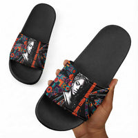Chimamanda Ngozi Adichie Slide Sandals with Monochrome Portrait, The Danger of a Single Story Quote - Wonder Print Shop
