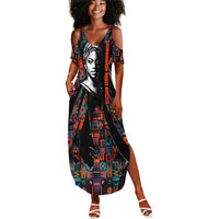 Chimamanda Ngozi Adichie Summer Maxi Dress with Monochrome Portrait, The Danger of a Single Story Quote - Wonder Print Shop