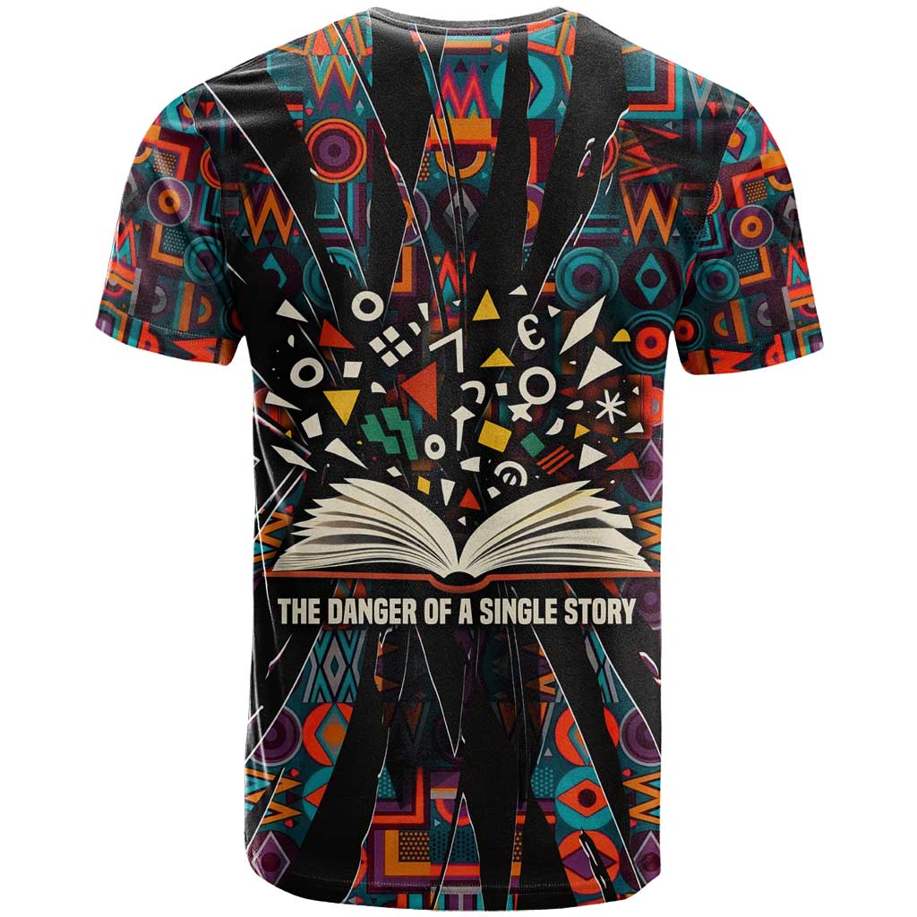 Chimamanda Ngozi Adichie T shirt with Monochrome Portrait, The Danger of a Single Story Quote - Wonder Print Shop