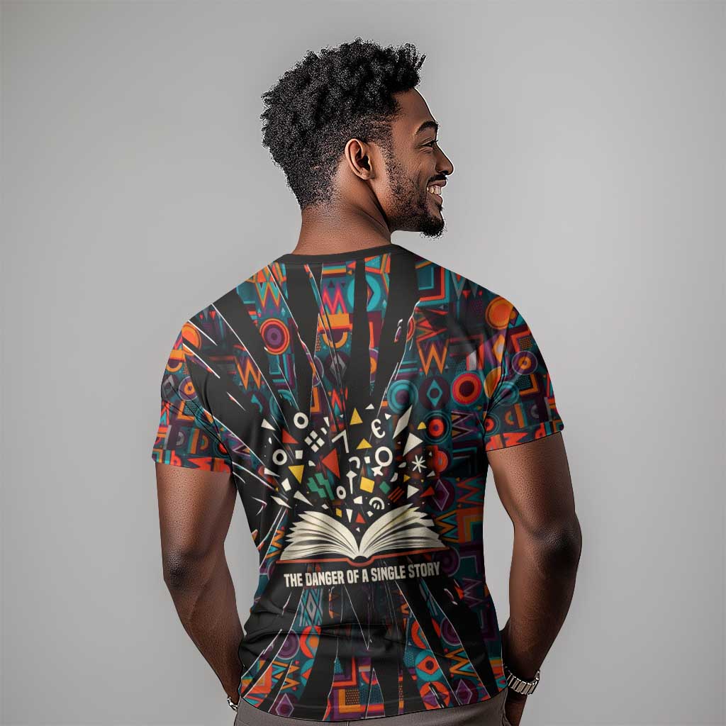 Chimamanda Ngozi Adichie T shirt with Monochrome Portrait, The Danger of a Single Story Quote - Wonder Print Shop