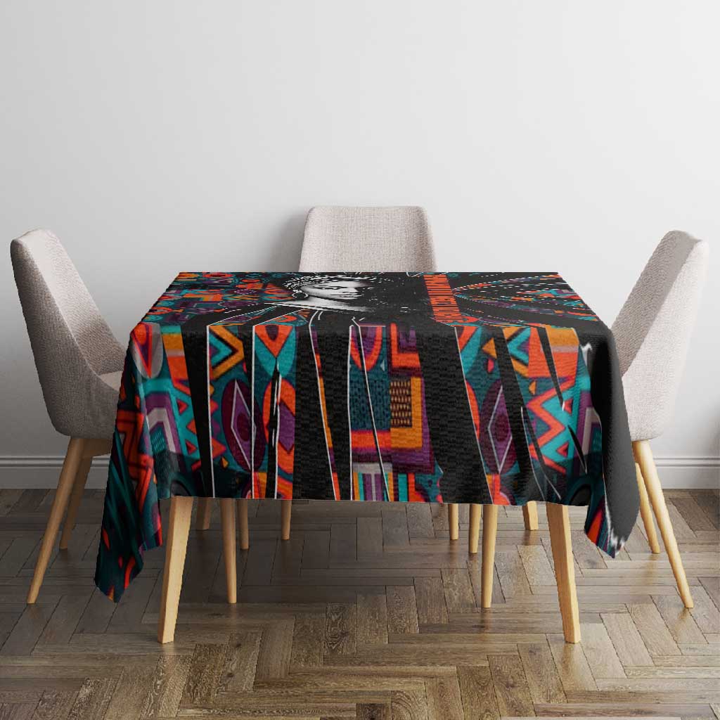 Chimamanda Ngozi Adichie Tablecloth with Monochrome Portrait, The Danger of a Single Story Quote - Wonder Print Shop