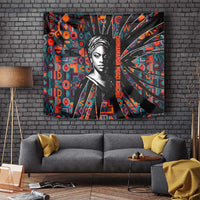 Chimamanda Ngozi Adichie Tapestry with Monochrome Portrait, The Danger of a Single Story Quote - Wonder Print Shop