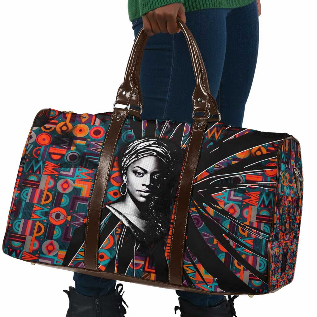 Chimamanda Ngozi Adichie Travel Bag with Monochrome Portrait, The Danger of a Single Story Quote - Wonder Print Shop