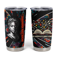 Chimamanda Ngozi Adichie Tumbler Cup with Monochrome Portrait, The Danger of a Single Story Quote - Wonder Print Shop