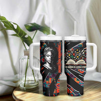 Chimamanda Ngozi Adichie Tumbler With Handle with Monochrome Portrait, The Danger of a Single Story Quote - Wonder Print Shop
