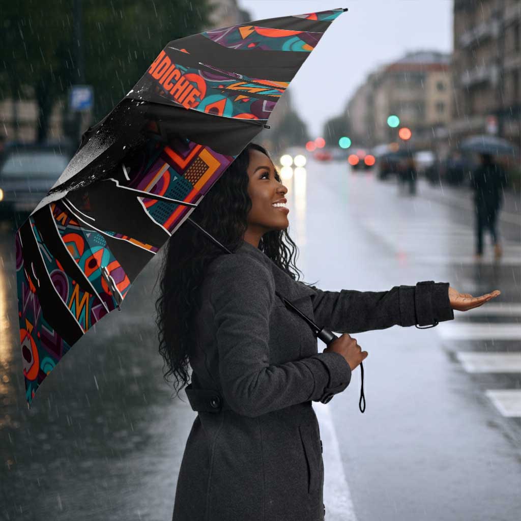 Chimamanda Ngozi Adichie Umbrella with Monochrome Portrait, The Danger of a Single Story Quote - Wonder Print Shop