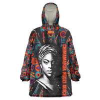 Chimamanda Ngozi Adichie Wearable Blanket Hoodie with Monochrome Portrait, The Danger of a Single Story Quote - Wonder Print Shop