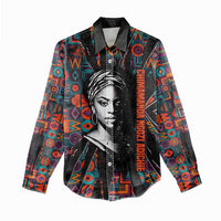 Chimamanda Ngozi Adichie Women Casual Shirt with Monochrome Portrait, The Danger of a Single Story Quote - Wonder Print Shop