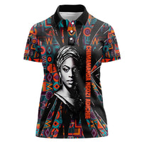 Chimamanda Ngozi Adichie Women Polo Shirt with Monochrome Portrait, The Danger of a Single Story Quote - Wonder Print Shop
