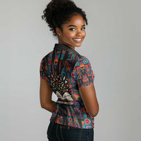 Chimamanda Ngozi Adichie Women Polo Shirt with Monochrome Portrait, The Danger of a Single Story Quote - Wonder Print Shop