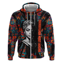 Chimamanda Ngozi Adichie Zip Hoodie with Monochrome Portrait, The Danger of a Single Story Quote - Wonder Print Shop