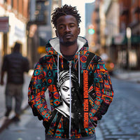 Chimamanda Ngozi Adichie Zip Hoodie with Monochrome Portrait, The Danger of a Single Story Quote - Wonder Print Shop