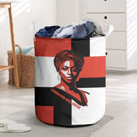 Chimamanda Ngozi Adichie Laundry Basket with Bold Red Portrait, We Should All Be Feminists Quote - Wonder Print Shop