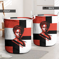 Chimamanda Ngozi Adichie Laundry Basket with Bold Red Portrait, We Should All Be Feminists Quote - Wonder Print Shop