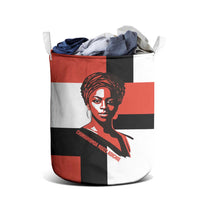 Chimamanda Ngozi Adichie Laundry Basket with Bold Red Portrait, We Should All Be Feminists Quote - Wonder Print Shop