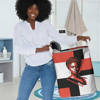 Chimamanda Ngozi Adichie Laundry Basket with Bold Red Portrait, We Should All Be Feminists Quote - Wonder Print Shop
