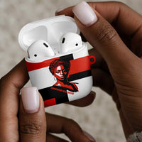 Chimamanda Ngozi Adichie AirPods Case with Bold Red Portrait, We Should All Be Feminists Quote - Wonder Print Shop