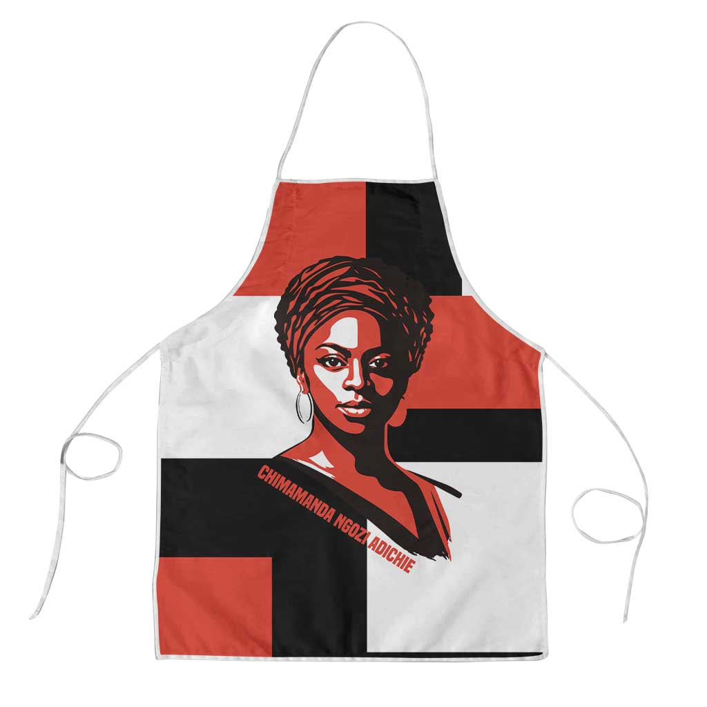 Chimamanda Ngozi Adichie Apron with Bold Red Portrait, We Should All Be Feminists Quote - Wonder Print Shop