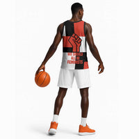 Chimamanda Ngozi Adichie Basketball Jersey with Bold Red Portrait, We Should All Be Feminists Quote - Wonder Print Shop