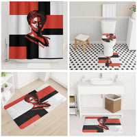 Chimamanda Ngozi Adichie Bathroom Set with Bold Red Portrait, We Should All Be Feminists Quote - Wonder Print Shop