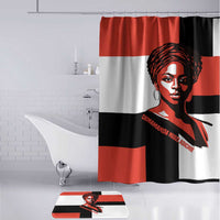 Chimamanda Ngozi Adichie Bathroom Set with Bold Red Portrait, We Should All Be Feminists Quote - Wonder Print Shop
