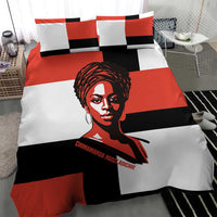 Chimamanda Ngozi Adichie Bedding Set with Bold Red Portrait, We Should All Be Feminists Quote - Wonder Print Shop