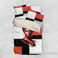 Chimamanda Ngozi Adichie Bedding Set with Bold Red Portrait, We Should All Be Feminists Quote - Wonder Print Shop