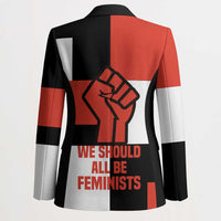 Chimamanda Ngozi Adichie Blazer with Bold Red Portrait, We Should All Be Feminists Quote - Wonder Print Shop