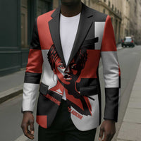 Chimamanda Ngozi Adichie Blazer with Bold Red Portrait, We Should All Be Feminists Quote - Wonder Print Shop