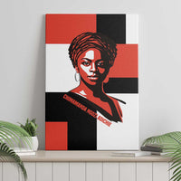 Chimamanda Ngozi Adichie Canvas Wall Art with Bold Red Portrait, We Should All Be Feminists Quote - Wonder Print Shop
