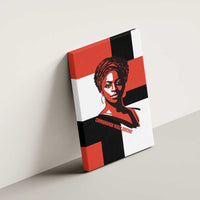 Chimamanda Ngozi Adichie Canvas Wall Art with Bold Red Portrait, We Should All Be Feminists Quote - Wonder Print Shop