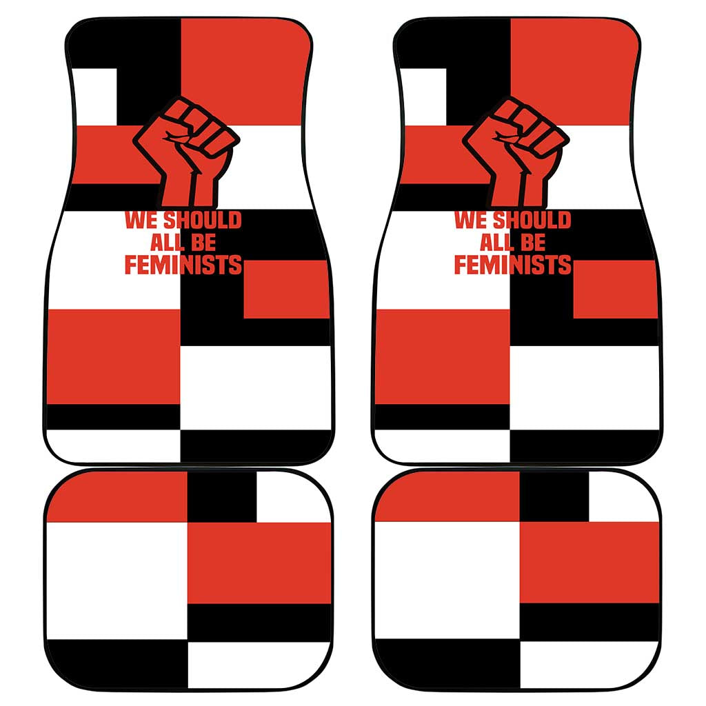 Chimamanda Ngozi Adichie Car Mats with Bold Red Portrait, We Should All Be Feminists Quote - Wonder Print Shop