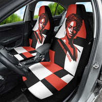Chimamanda Ngozi Adichie Car Seat Cover with Bold Red Portrait, We Should All Be Feminists Quote - Wonder Print Shop