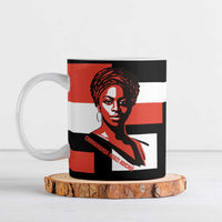 Chimamanda Ngozi Adichie Ceramic Mug with Bold Red Portrait, We Should All Be Feminists Quote - Wonder Print Shop