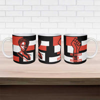 Chimamanda Ngozi Adichie Ceramic Mug with Bold Red Portrait, We Should All Be Feminists Quote - Wonder Print Shop