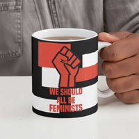 Chimamanda Ngozi Adichie Ceramic Mug with Bold Red Portrait, We Should All Be Feminists Quote - Wonder Print Shop