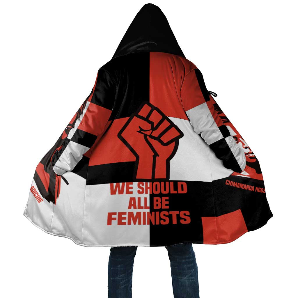 Chimamanda Ngozi Adichie Cloak with Bold Red Portrait, We Should All Be Feminists Quote - Wonder Print Shop