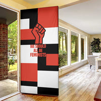 Chimamanda Ngozi Adichie Door Cover with Bold Red Portrait, We Should All Be Feminists Quote - Wonder Print Shop