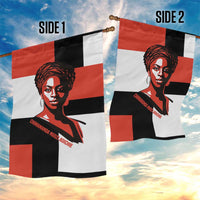 Chimamanda Ngozi Adichie Garden Flag with Bold Red Portrait, We Should All Be Feminists Quote - Wonder Print Shop