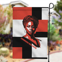 Chimamanda Ngozi Adichie Garden Flag with Bold Red Portrait, We Should All Be Feminists Quote - Wonder Print Shop