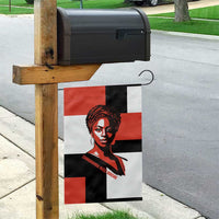 Chimamanda Ngozi Adichie Garden Flag with Bold Red Portrait, We Should All Be Feminists Quote - Wonder Print Shop