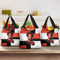 Chimamanda Ngozi Adichie Grocery Bag with Bold Red Portrait, We Should All Be Feminists Quote - Wonder Print Shop