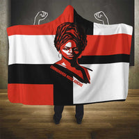 Chimamanda Ngozi Adichie Hooded Blanket with Bold Red Portrait, We Should All Be Feminists Quote - Wonder Print Shop