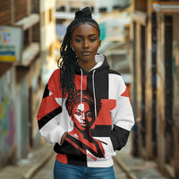 Chimamanda Ngozi Adichie Hoodie with Bold Red Portrait, We Should All Be Feminists Quote - Wonder Print Shop
