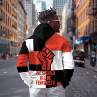 Chimamanda Ngozi Adichie Hoodie with Bold Red Portrait, We Should All Be Feminists Quote - Wonder Print Shop